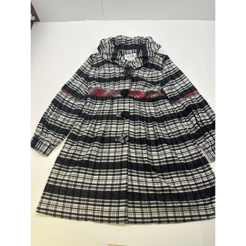AN REN New York vintage‎ Plaid Button Coat Women's 8 Art To Wear